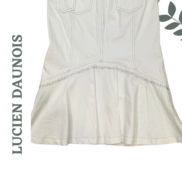 Lucien Daunois Vintage Flared White Midi Skirt | Boho A-Line | Size 34 - Picture 4 of 6